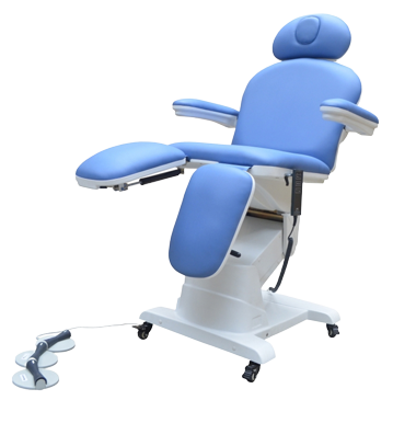 blue dental chair dentist