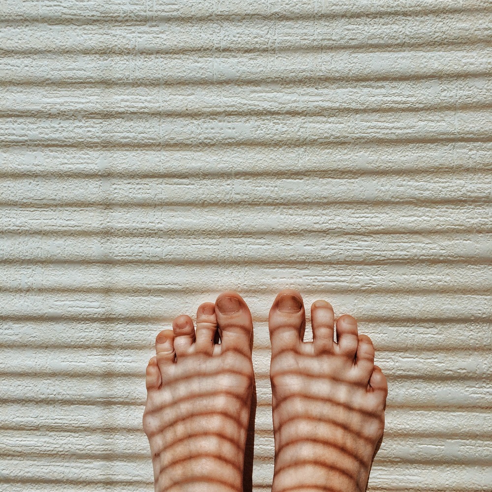 Shadow, Light, Stripes feet. sweaty feet